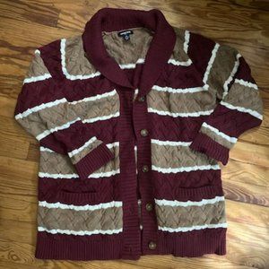 Lands' End Womens 100% cotton oversized Sweater Cardigan size XL (16w-18w)